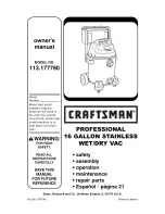 Предварительный просмотр 1 страницы Craftsman 113.177780 Owner'S Manual