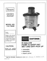 Предварительный просмотр 1 страницы Craftsman 113.178200 Owner'S Manual