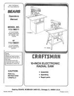 Craftsman 113.198211 Operator'S Manual preview