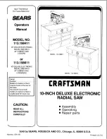 Preview for 1 page of Craftsman 113.198411 Operators Operator'S Manual