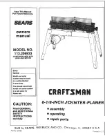 Preview for 1 page of Craftsman 113.206933 Owner'S Manual