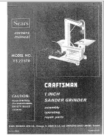 Предварительный просмотр 1 страницы Craftsman 113.22570 Owner'S Manual