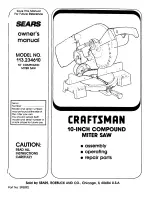 Craftsman 113.234610 Owner'S Manual preview