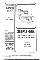 Preview for 1 page of Craftsman 113.236090 Owner'S Manual