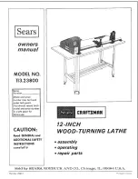 Preview for 1 page of Craftsman 113.23800 Owner'S Manual