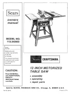 Preview for 1 page of Craftsman 113.242502 Owner'S Manual