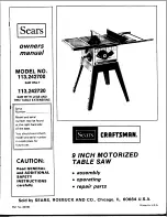 Craftsman 113.242700 Owner'S Manual preview