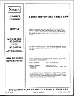 Preview for 40 page of Craftsman 113.242700 Owner'S Manual