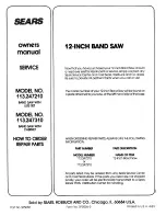 Preview for 40 page of Craftsman 113.247210 Owner'S Manual