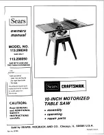 Craftsman 113.298050 Owner'S Manual preview