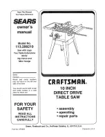 Preview for 1 page of Craftsman 113.29921 Owner'S Manual