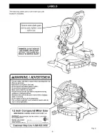 Preview for 9 page of Craftsman 12 IN. COMPOUND MITER SAW 315.21222 Owner'S Manual