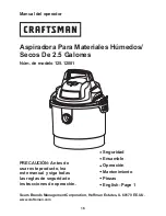 Предварительный просмотр 16 страницы Craftsman 125.12001 Operator'S Manual