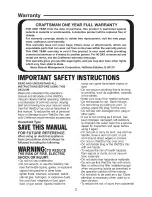 Preview for 2 page of Craftsman 125.12007 Operator'S Manual