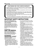 Preview for 3 page of Craftsman 125.16812 Operator'S Manual