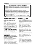 Preview for 2 page of Craftsman 125.16825 Operator'S Manual