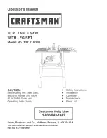 Preview for 1 page of Craftsman 137.218010 Operator'S Manual