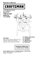 Craftsman 137.218040 Operator'S Manual preview