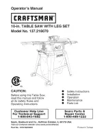 Craftsman 137.218070 Operator'S Manual preview