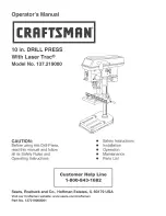 Предварительный просмотр 1 страницы Craftsman 137.219000 Operator'S Manual