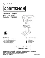 Craftsman 137.219001 Operator'S Manual предпросмотр