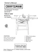 Предварительный просмотр 1 страницы Craftsman 137.228010 Owner'S Manual