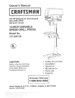 Предварительный просмотр 1 страницы Craftsman 137.229130 Owner'S Manual