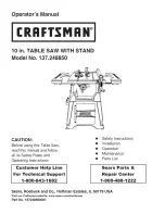 Preview for 1 page of Craftsman 137.24885 Operator'S Manual