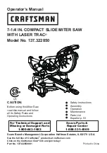 Preview for 1 page of Craftsman 137.322850 Operator'S Manual