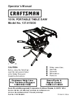 Preview for 1 page of Craftsman 137.415030 Operator'S Manual