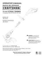 Предварительный просмотр 1 страницы Craftsman 138.74503 Operator'S Manual