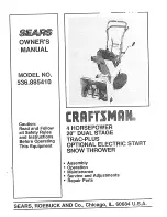 Предварительный просмотр 1 страницы Craftsman 143.804062 Owner'S Manual