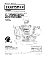 Предварительный просмотр 1 страницы Craftsman 152.21152 Owner'S Manual