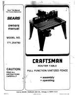 Craftsman 171.254790 Owner'S Manual preview