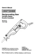 Предварительный просмотр 1 страницы Craftsman 172.17180 Owner'S Manual