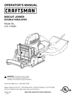 Craftsman 17539 - 6.0 Amp Plate Jointer Operator'S Manual предпросмотр