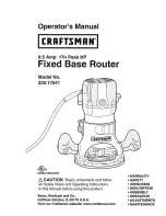 Craftsman 17541 - 9.5 Amp 1-3/4 HP Fixed Base Router Operator'S Manual preview