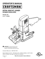 Preview for 1 page of Craftsman 17550 - 3.5 Amp Detail Biscuit Jointer Operator'S Manual