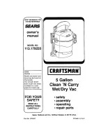 Предварительный просмотр 1 страницы Craftsman 17925 - Clean N Carry 5 Gal. Wet-Dry VAC Owner'S Manual