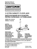 Preview for 1 page of Craftsman 214.50145 Operator'S Manual