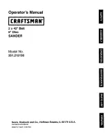 Craftsman 21513 - 2 x 42 in. Belt/6 Disc Sander Operator'S Manual preview