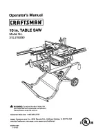Craftsman 21829 - Professional 10 in. Portable Table Saw Operator'S Manual preview