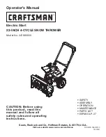 Preview for 1 page of Craftsman 22-INCH 4-CYCLE SNOW THROWER 247.885550 Operator'S Manual