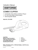 Preview for 1 page of Craftsman 240.74801 Instruction Manual