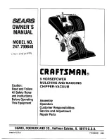 Craftsman 246.315D099 Owner'S Manual preview