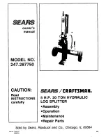 Предварительный просмотр 1 страницы Craftsman 247.28775 Owner'S Manual