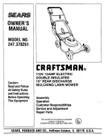 Preview for 1 page of Craftsman 247.370251 Owner'S Manual