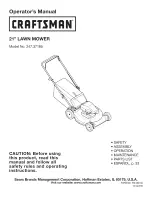 Предварительный просмотр 1 страницы Craftsman 247.37185 Operator'S Manual