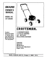 Предварительный просмотр 1 страницы Craftsman 247.384260 Owner'S Manual