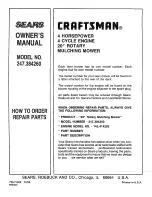 Предварительный просмотр 22 страницы Craftsman 247.384260 Owner'S Manual